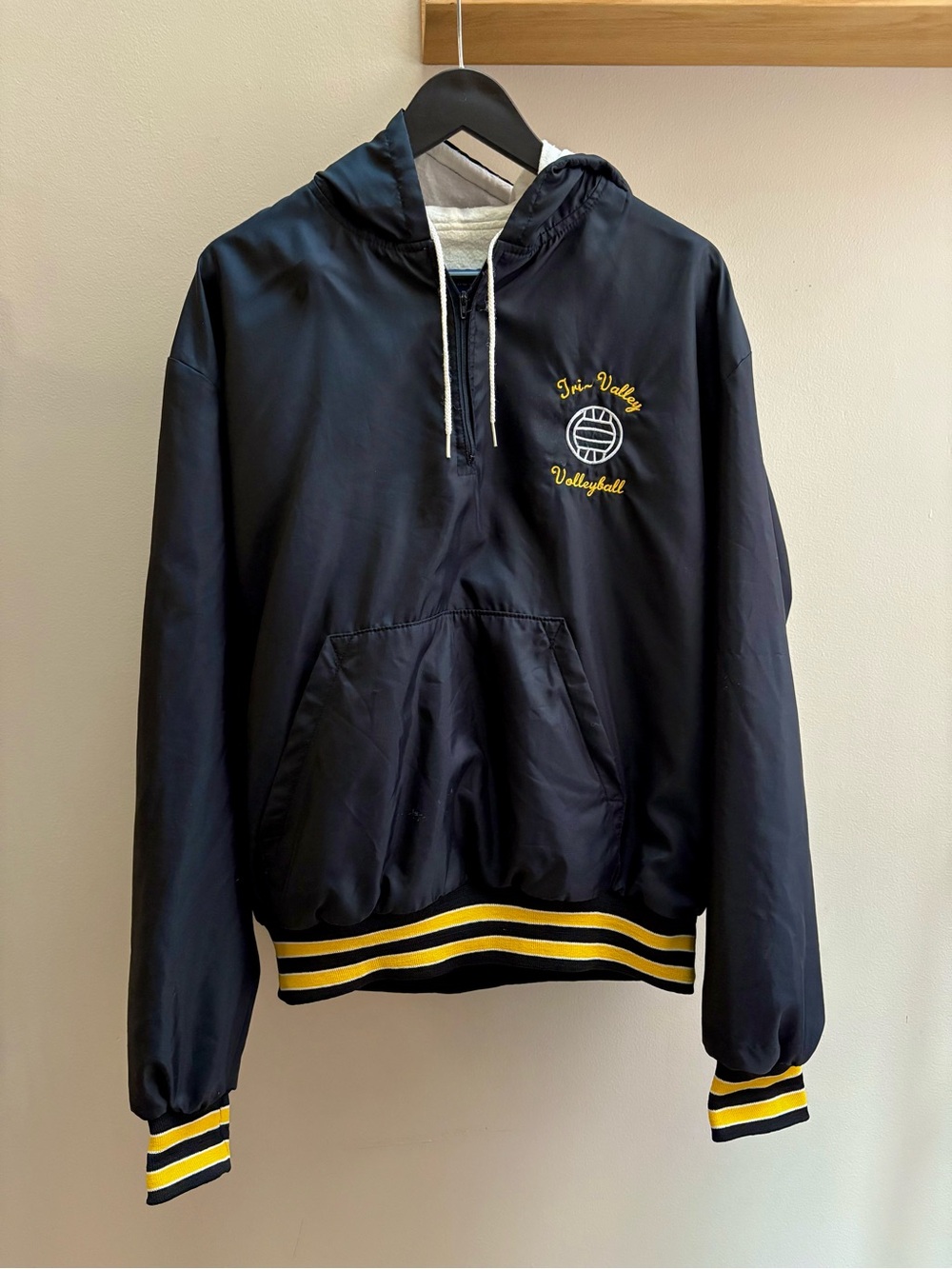 Tri Valley Volleyball VTG 90s Holloway quarter-zip hooded windbreaker jacket XL